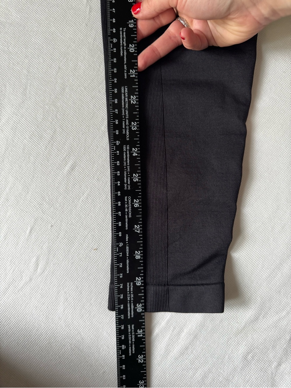 Anybody Black High-Waist Athleisure Leggings Ribbed Detail XL Minimalist Chic - Picture 10 of 13